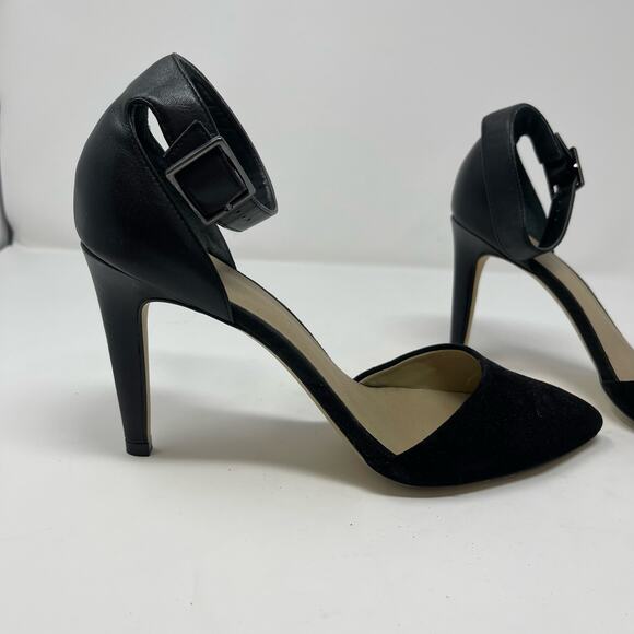 Nordstrom BP Black Suede D'Orsay Ankle Strap Pumps (7.5) - Picture 4 of 10